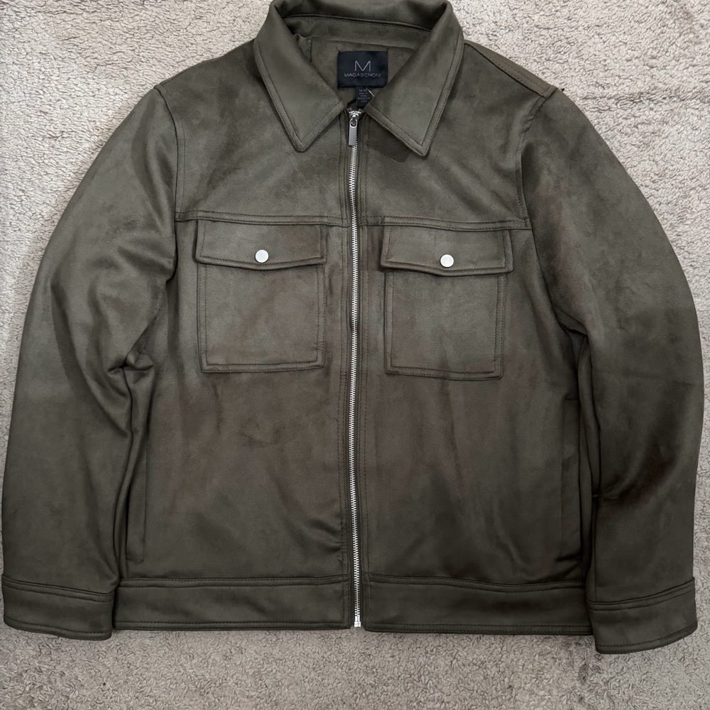 Magaschoni Men's Olive Green Jacket Medium